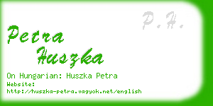 petra huszka business card